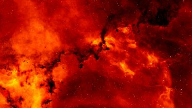 red and orange solar flare