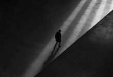 man walking on floor